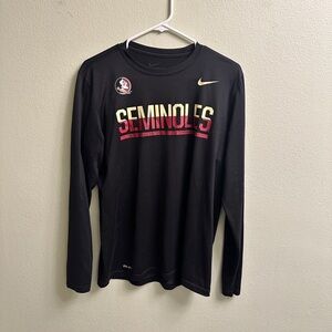 Florida State Seminoles Nike Dri-Fit Men’s Long Sleeve T-Shirt Size M Black